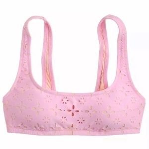 J. Crew Scoop Bikini Top in Laser-Cut Eyelet- Small